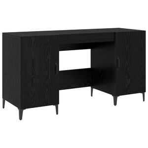 vidaXL Bureau Zwart Eiken Bewerkt hout 140 x 50 x 75 cm