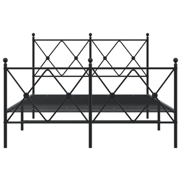 vidaXL Bedframe met hoofd- en voeteneinde metaal zwart 120x190 cm