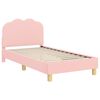 vidaXL Bedframe voor kinderen met hoofdbord Roze 80 x 160 cm Boucl&eacute;