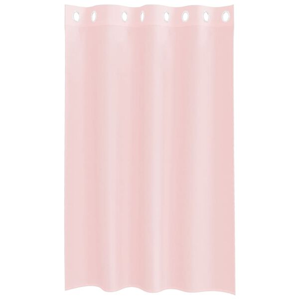 vidaXL Gordijnen voile met doorvoertules 2 st 140x175 cm lichtroze