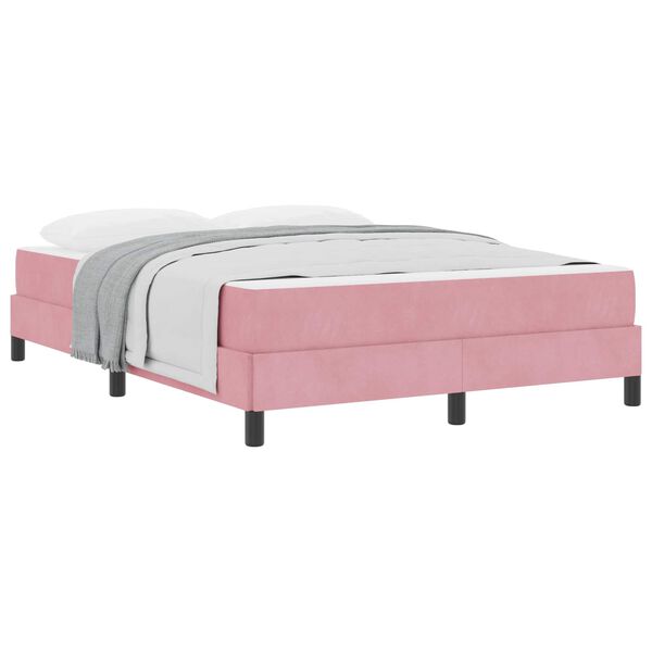 vidaXL Boxspringbed met matras Roze 140 x 220 cm Stof