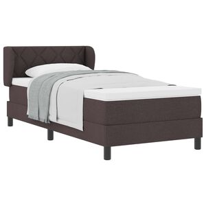 vidaXL Boxspringbed met matras Donkerbruin 90 x 200 cm Stof