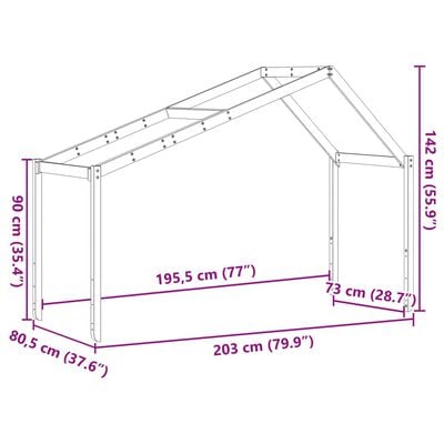 vidaXL Kinderbedhuisje 203x80,5x142 cm massief grenenhout