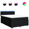 vidaXL Boxspring met matras stof zwart 140x190 cm