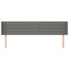 vidaXL Hoofdbord met randen 203x16x78/88 cm stof donkergrijs
