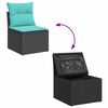 vidaXL 6-delige Loungeset met kussens poly rattan zwart
