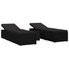 vidaXL Tuin zonligstoelen met kussen 3 pcs Zwart Poly riet