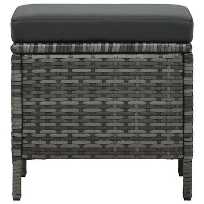 vidaXL 4-delige Loungeset met kussens poly rattan grijs