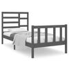 vidaXL Bedframe massief hout grijs 75x190 cm
