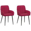 vidaXL Eettafelstoelen 2 pcs fluweel Wijnrood 57 x 50 x 85 cm