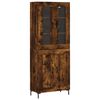 vidaXL Hoge kast 69,5x34x180 cm bewerkt hout gerookt eikenkleurig