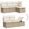 vidaXL 10-delige Loungeset met kussens poly rattan beige