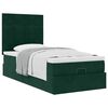 vidaXL Ottoman bed met matrassen 100x200cm fluweel donkergroen