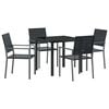 vidaXL Tuin eettafelset 5 st Zwart PE Rattan