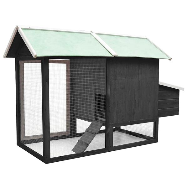 vidaXL Kippenhok 170x81x110 cm massief grenen- en vurenhout grijs