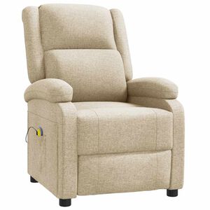 vidaXL Massagestoel stof cr&egrave;mekleurig