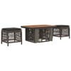 vidaXL Tuin eettafelset 3 st Grijs en Donkergrijs poly rattan