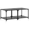 vidaXL Salontafels 2 st met zwart glazen blad 50x50x40 cm staal