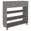 vidaXL Wandtafel HAMAR 90x35x90 cm massief grenenhout lichtgrijs