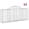 vidaXL Schanskorven 4 st gewelfd 200x30x80/100 cm gegalvaniseerd ijzer