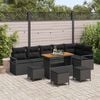 vidaXL Tuin Sofa Set met kussen met opslag met kussen 10 pcs Zwart