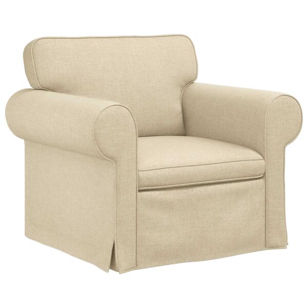 vidaXL Bank 180cm 2 pcs Cr&egrave;me Metaal