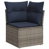 vidaXL 10-delige Loungeset met kussens poly rattan grijs