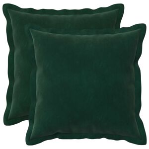 vidaXL Kussensloop 2 pcs HOUTEN Donkergroen 30 x 30 cm Fluweel