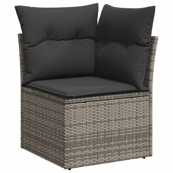 vidaXL 8-delige Loungeset met kussens poly rattan acacia grijs