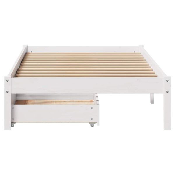 vidaXL Bedframe zonder matras massief grenenhout wit 90x190 cm