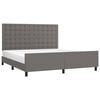 vidaXL Bedframe met hoofdbord kunstleer grijs 180x200 cm