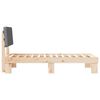 vidaXL Bedframe met Gevoerd Hoofdgedeelte Donkergrijs 75 x 190 cm