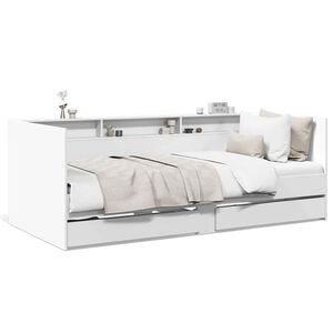 vidaXL Slaapbank met lades zonder matras 100x200 cm wit