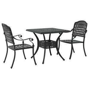 vidaXL Tuinset 3 st Zwart Gegoten aluminium