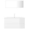 vidaXL Badkamermeubelset spaanplaat hoogglans wit