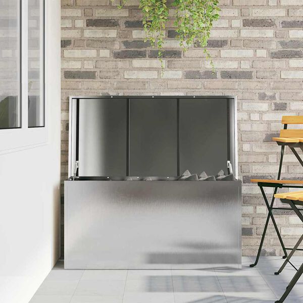 vidaXL Buitenopslagdoos Zilver 100 x 50,5 x 50 cm Staal