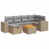 vidaXL 7-delige Loungeset met kussens poly rattan beige