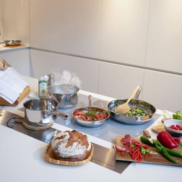 Livoo 5-delige Pannenset roestvrij staal zilverkleurig