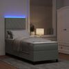 vidaXL LED Box Spring Bed met matras Lichtgrijs 80 x 200 cm Stof