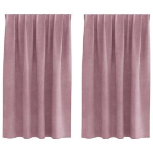 vidaXL Verduisterende gordijnen 2 pcs Donkerroze 140 x 140 cm Fluweel
