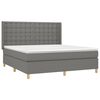 vidaXL Boxspring met matras en LED stof donkergrijs 160x200 cm