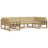 vidaXL Buiten bankenset 6 st Wit en Beige