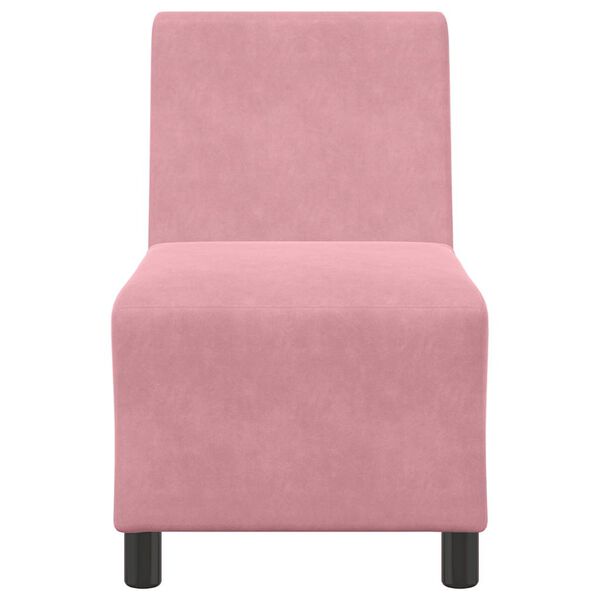 vidaXL Modulaire bank zonder armleuningen roze 55 cm fluweel