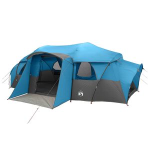 vidaXL Gezinstent met regenzeil waterdicht 10-persoons Blauw