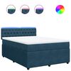vidaXL Boxspring met matras fluweel blauw 160x200 cm