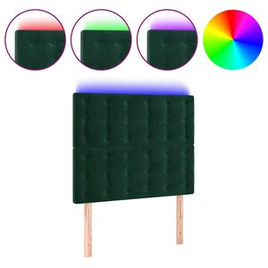 vidaXL Hoofdbord LED 100x5x118/128 cm fluweel donkergroen