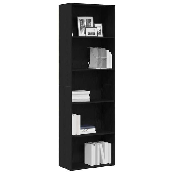 vidaXL Boekenkast 60x30x189 cm spaanplaat zwart eikenkleurig