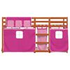vidaXL Stapelbed met gordijnen 75x190 cm grenenhout roze