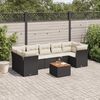 vidaXL 8-delige Loungeset met kussens poly rattan zwart