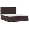 vidaXL Ottoman bed met matras 180x200cm stof donkerbruin